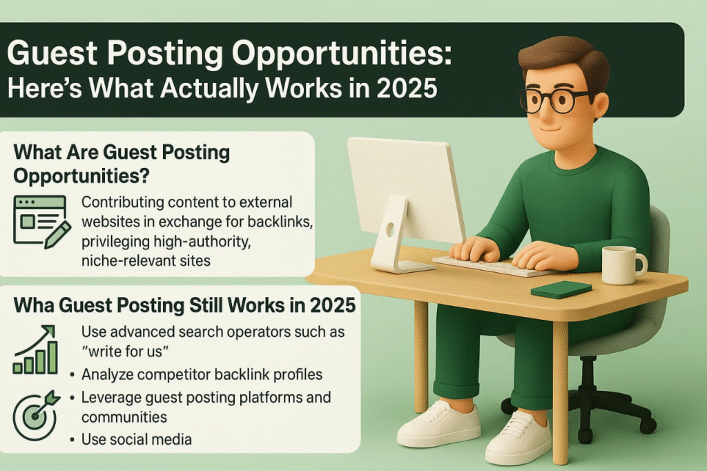 Infographic on backlink building steps: Evaluate, Set Guidelines, Use Strategies, Monitor.